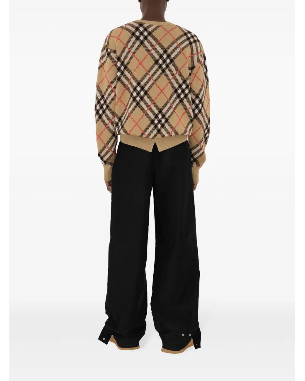 Sweat Check À Manches Longues Burberry pour homme en coloris Brown