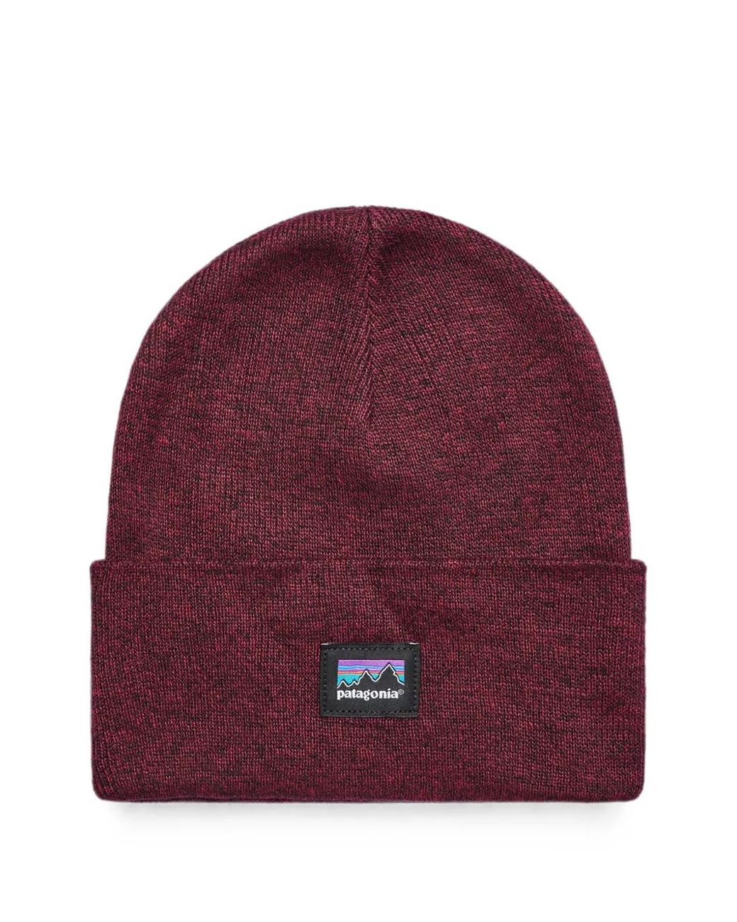 Patagonia Red Logo-Patch Beanie Hat for men