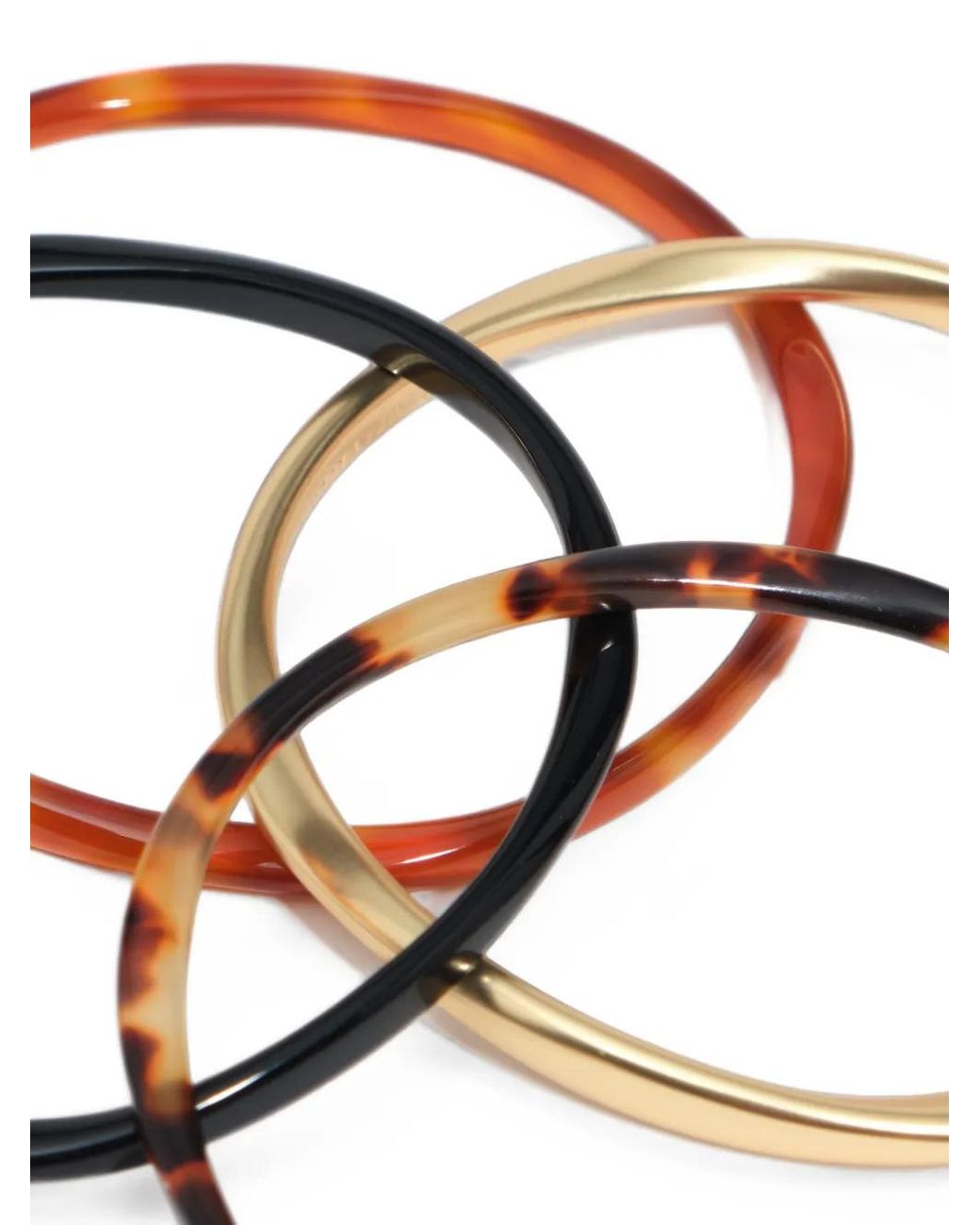 Bimba Y Lola Brown Set Of 4 Matte Tortoiseshell-Effect Bracelets