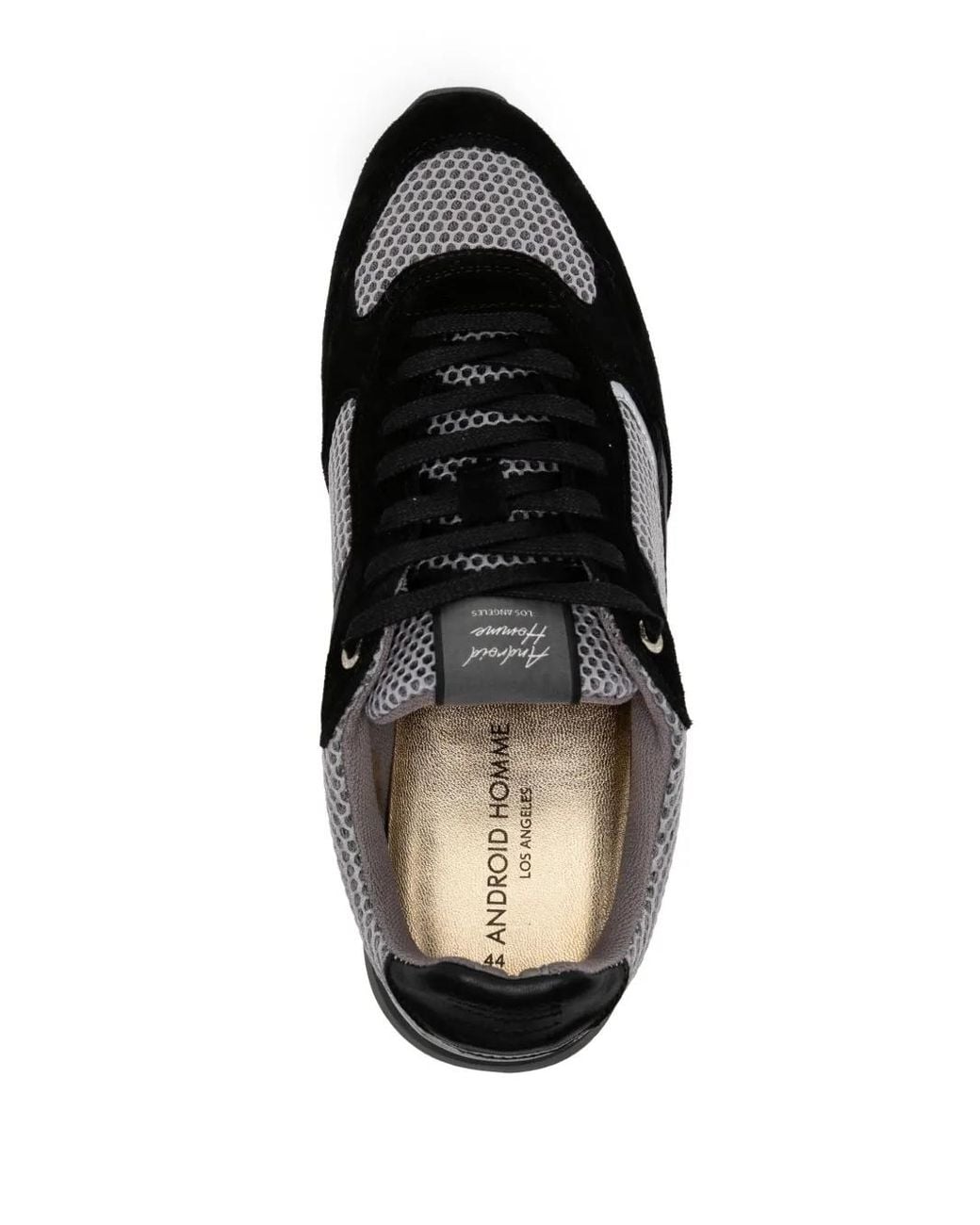 Android Homme Black Zuma Lace-Up Panelled Sneakers for men