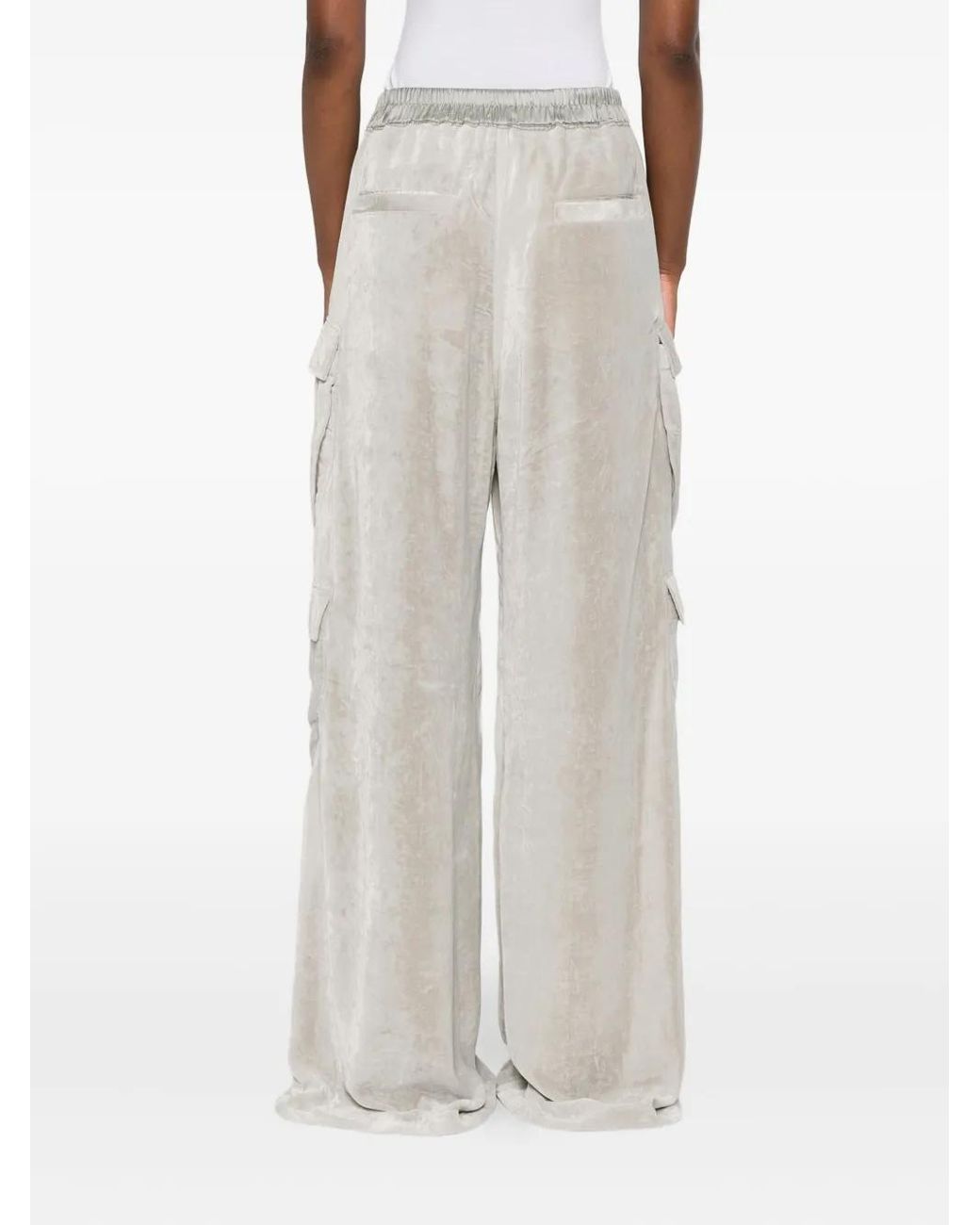 Rick Owens White Cargo-Pocket Trousers