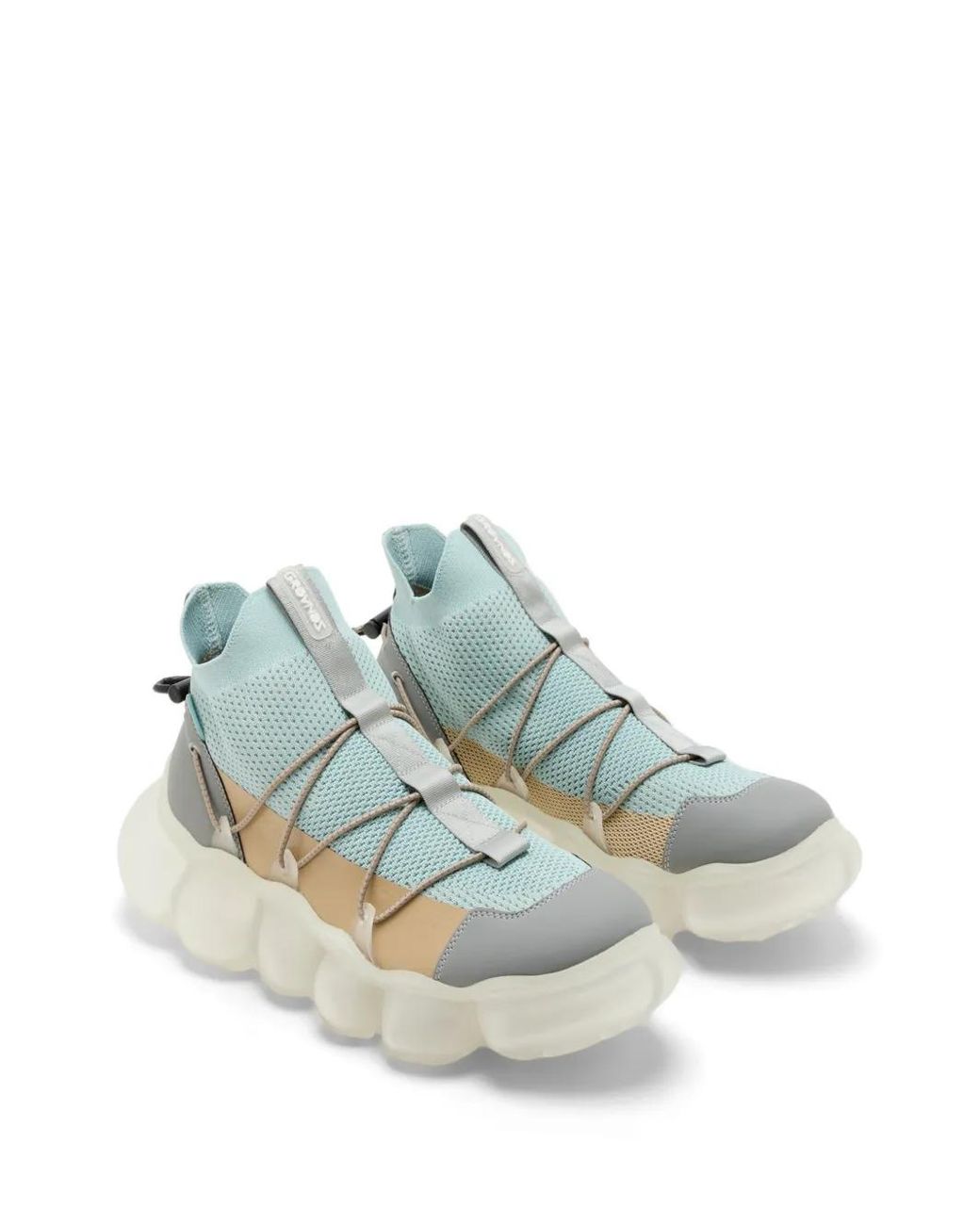 grounds Blue Bubble-Sole Lace-Up Sneakers