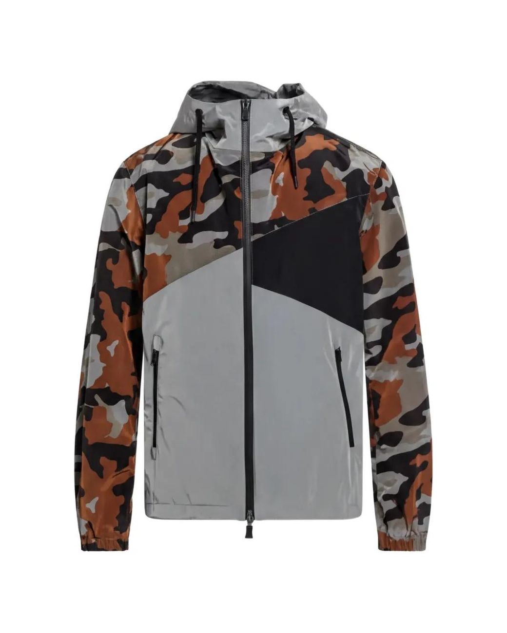 Herno Black Veste Imprimée À Capuche for men