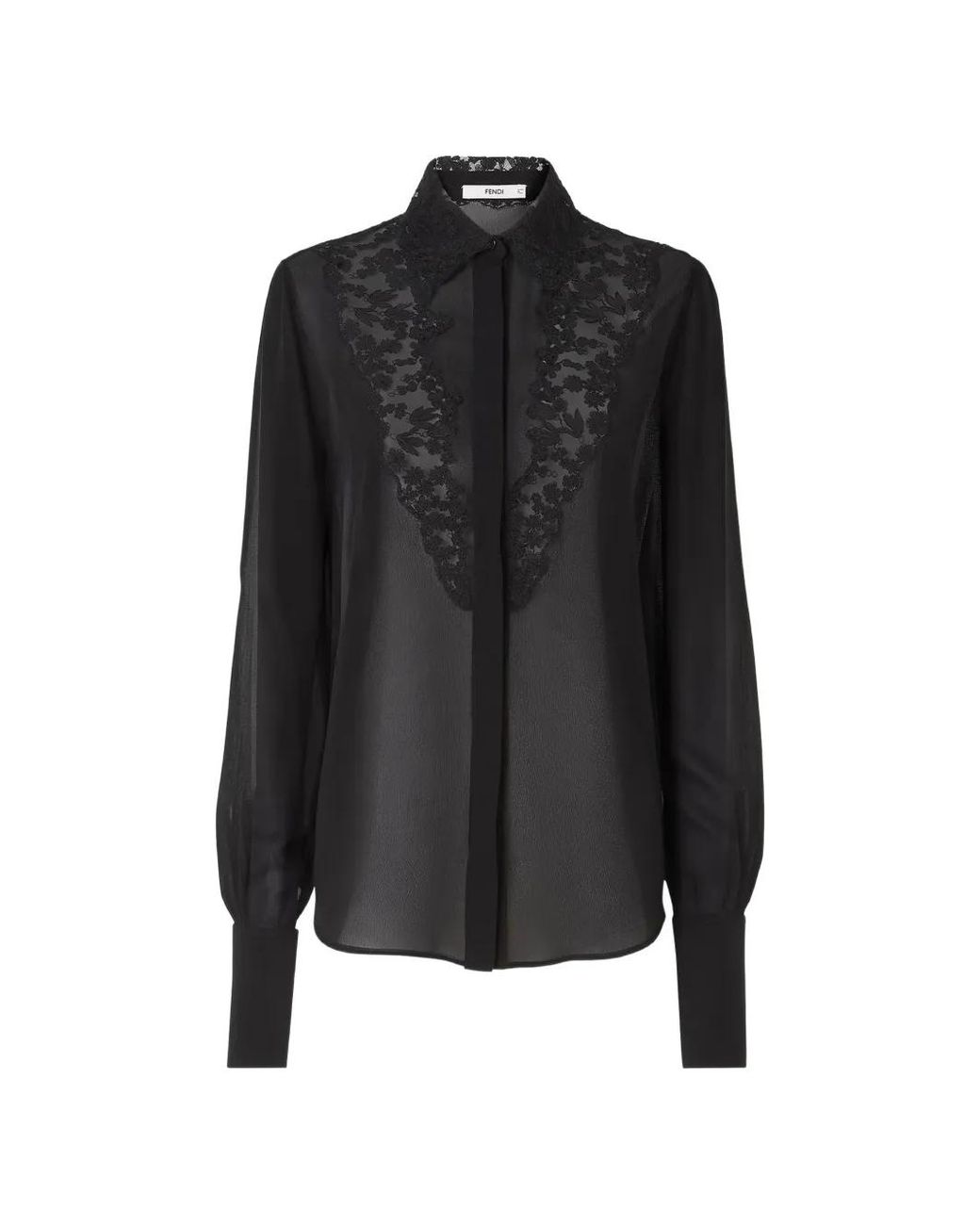 Fendi Black Georgette Shirt