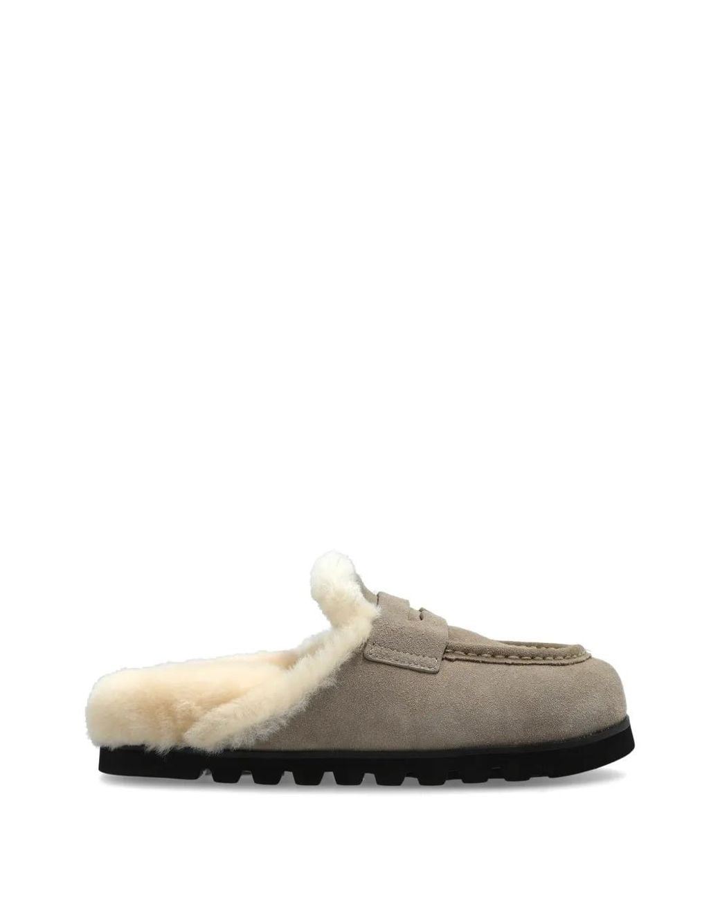 Naked Wolfe White Loafer Mit Shearling-Futter