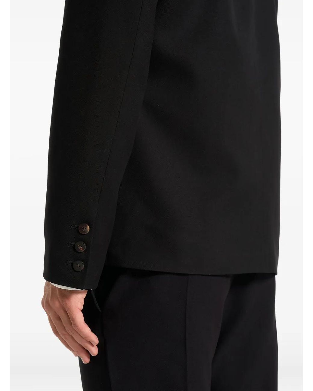 Manière De Voir Black Alec Double Breasted Suit Jacket With Contrast Lapel for men
