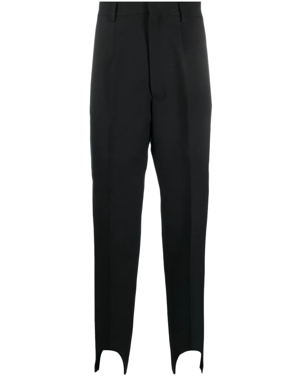 Random Identities Black Tapered Stirrup Trousers for men