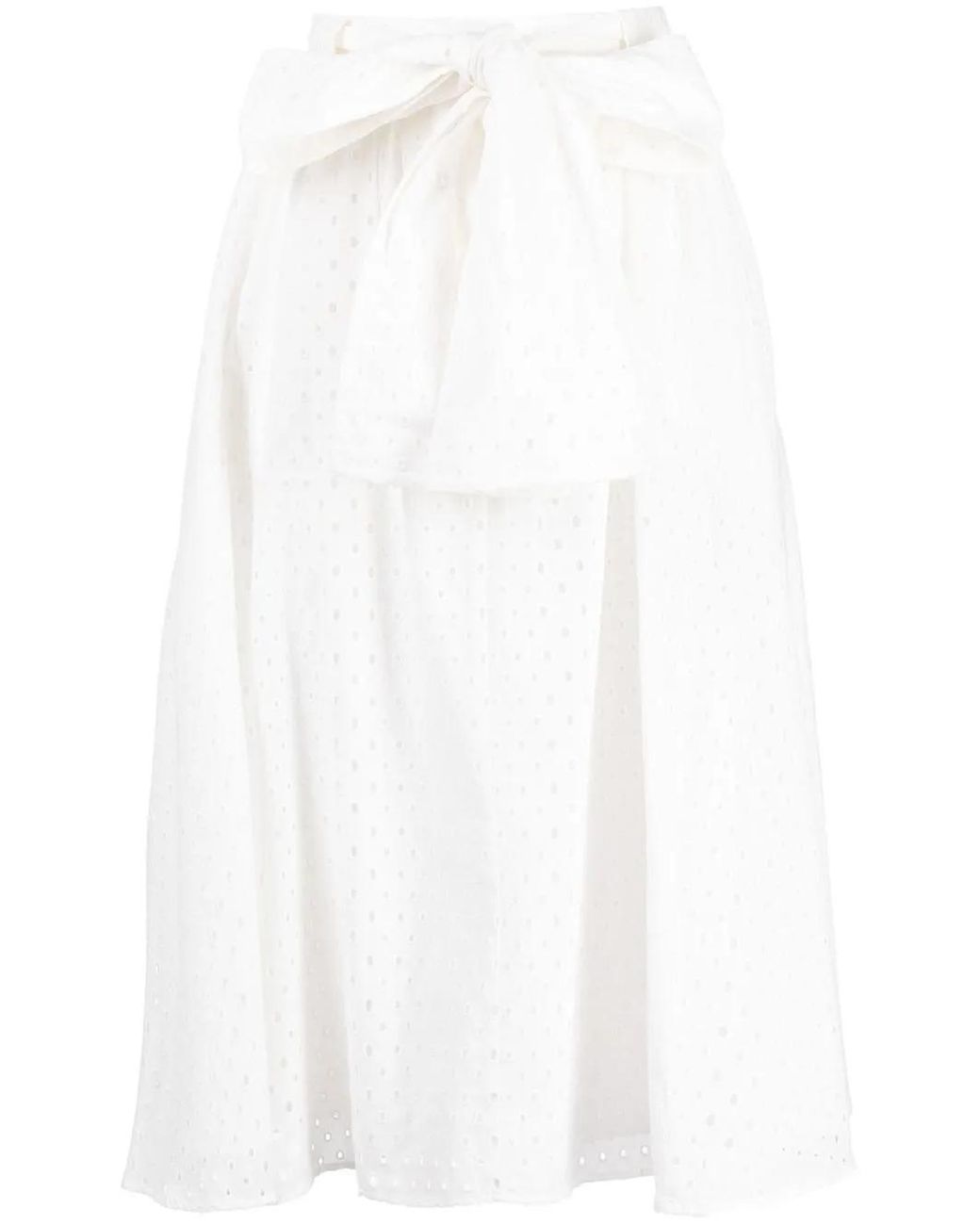 KENZO White Flared Perforated Skirt