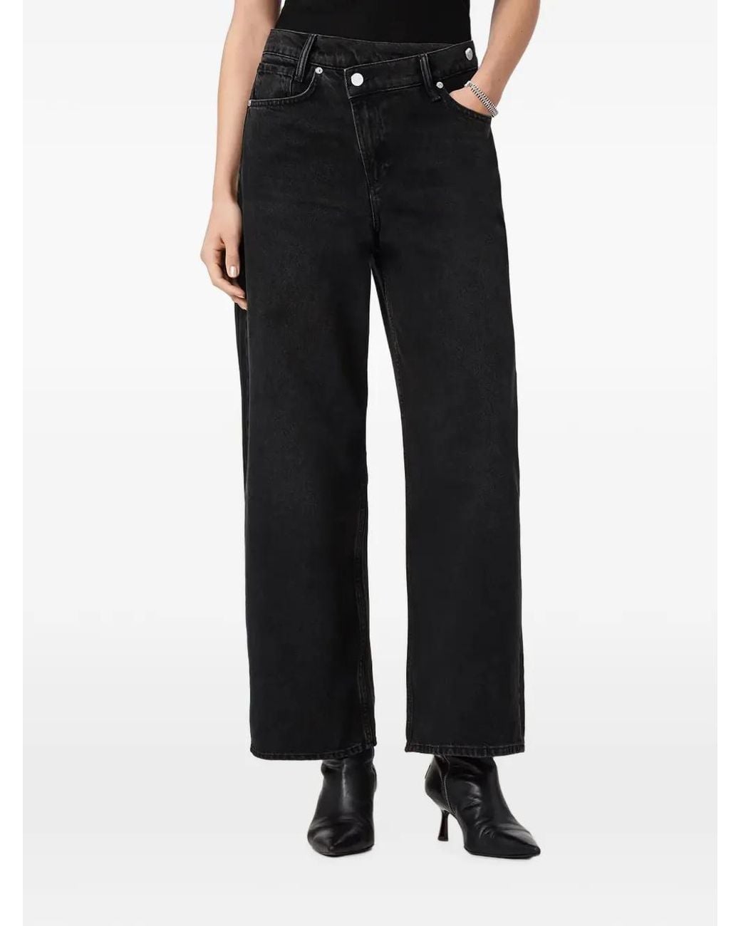 AllSaints Black Aki Mid-Rise Jeans
