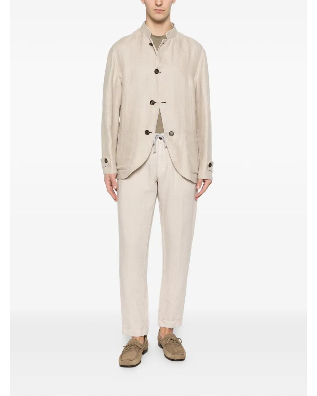 Eleventy White Reversible Button-Up Jacket for men