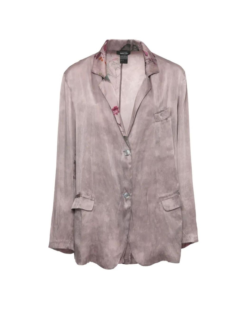 Avant Toi Pink Blazer Boutonné À Fleurs