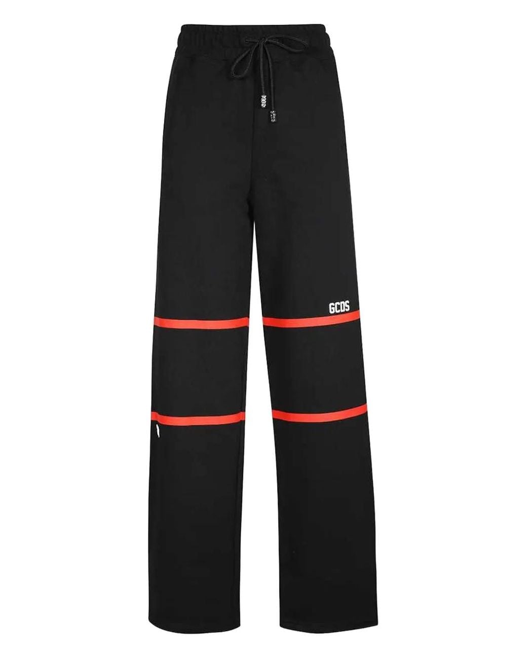 Gcds Black Logo-Stripe Drawstring Trousers