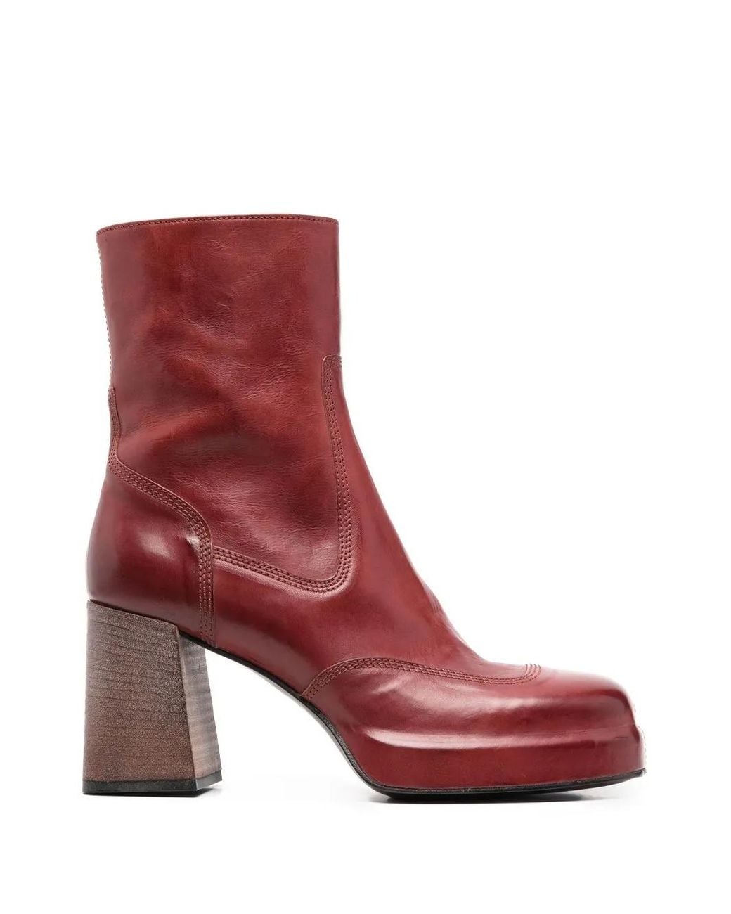 Moma Red 90Mm Leather Boots