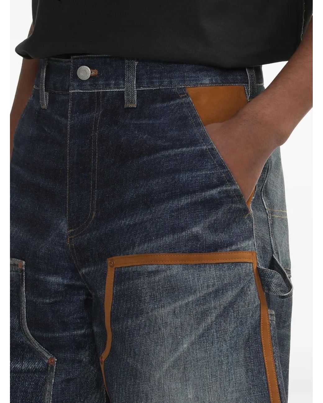 ANDERSSON BELL Blue Cotton Denim Shorts for men