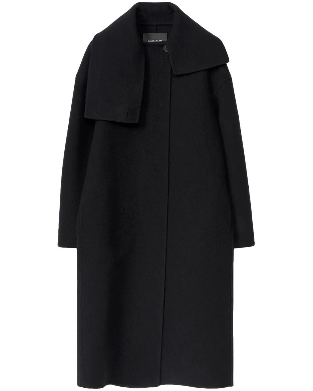 Fabiana Filippi Black Boiled Wool Coat