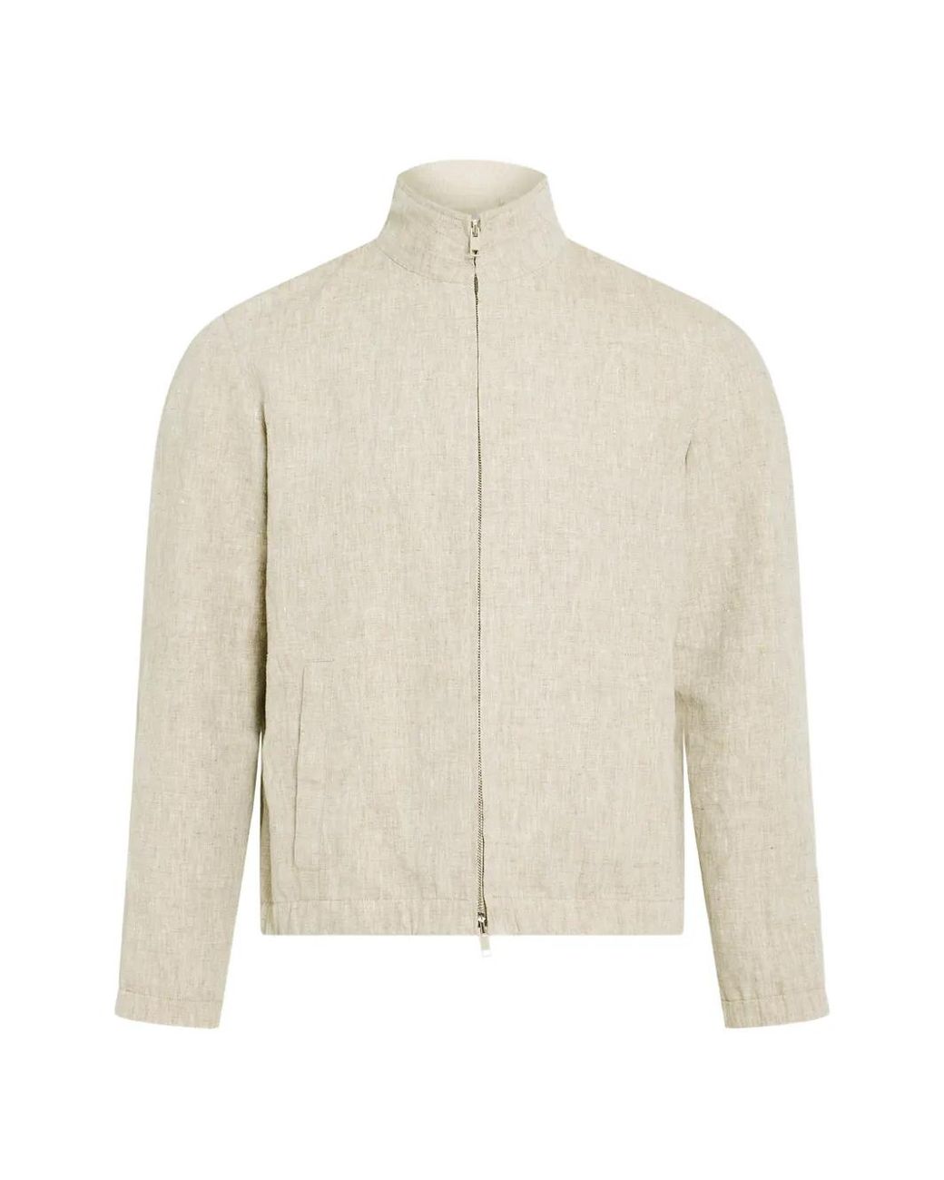 Yves Salomon White Zip-Up Linen Jacket for men