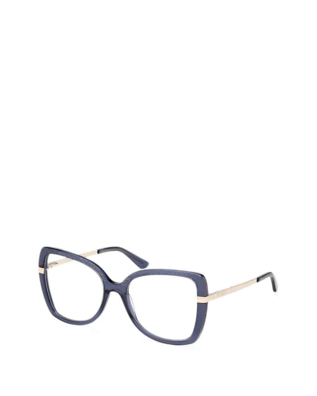 GUESS EYEWEAR Blue Geometric-Frame Glasses