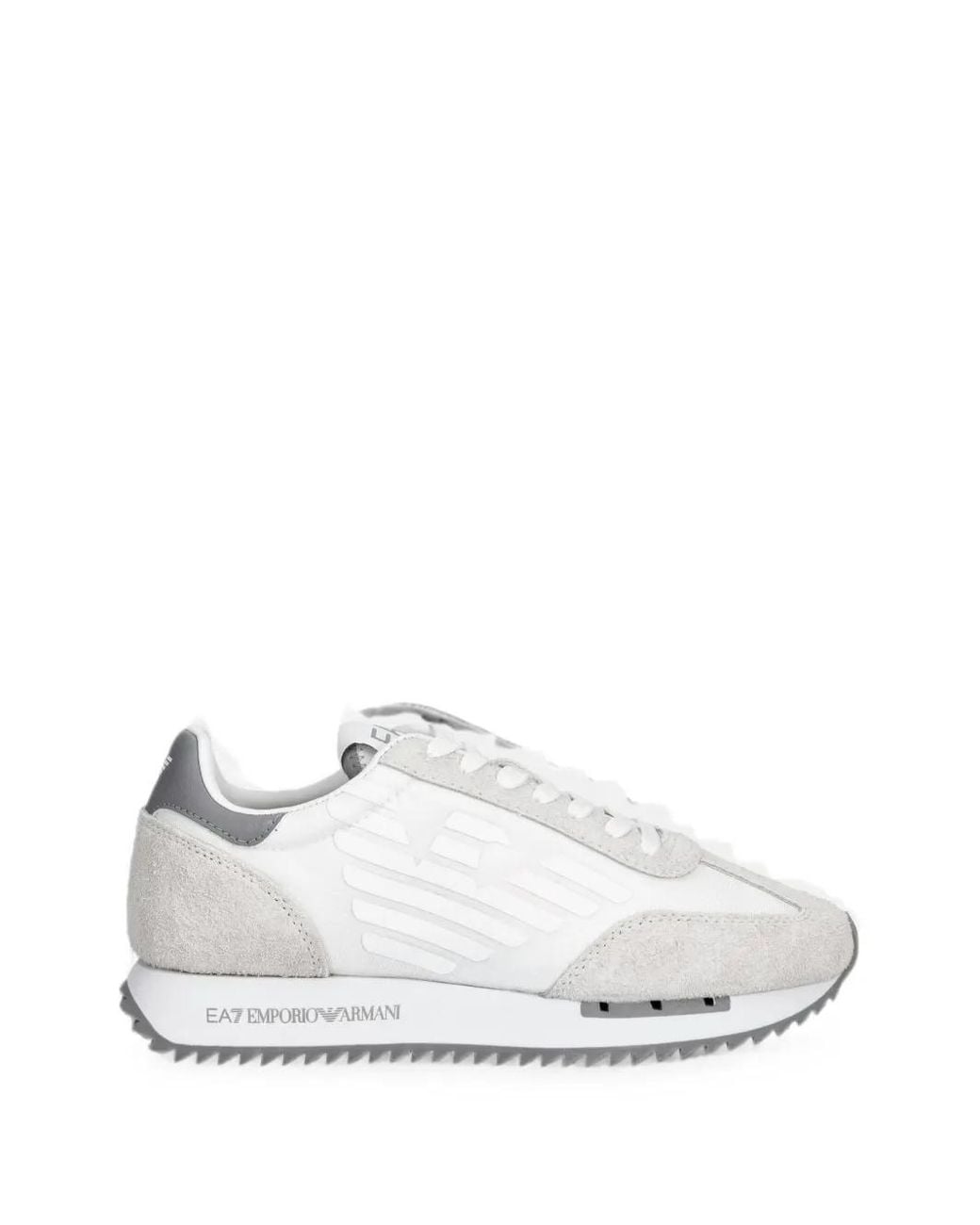 EA7 White Sneakers Mit Einsätzen