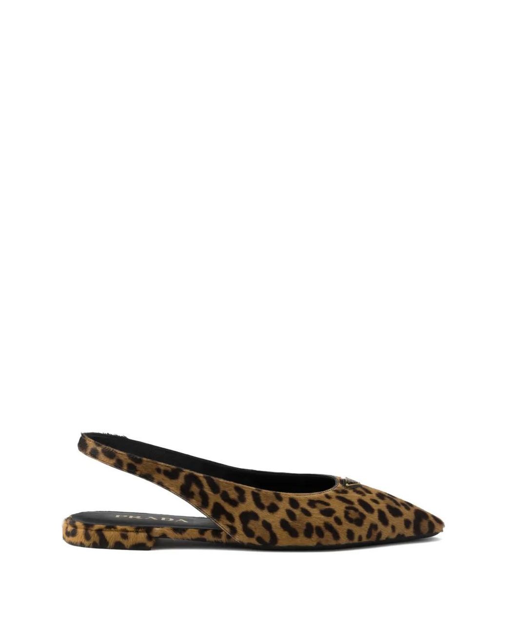 Prada White Printed Leather Ballerinas