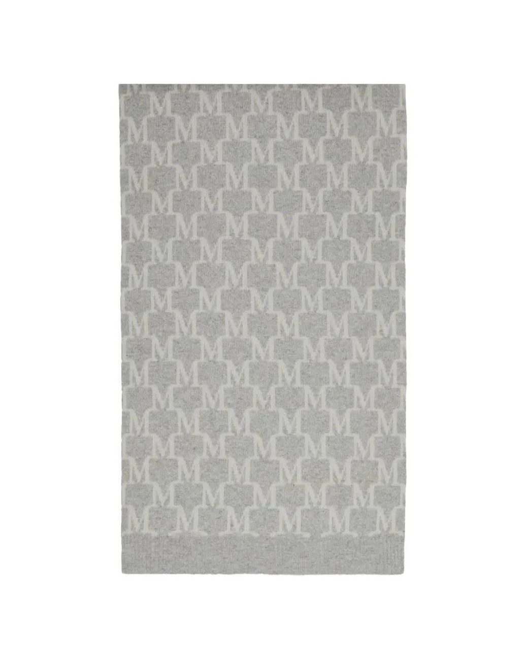 Max Mara Gray Kaschmirschal Mit Monogrammmuster