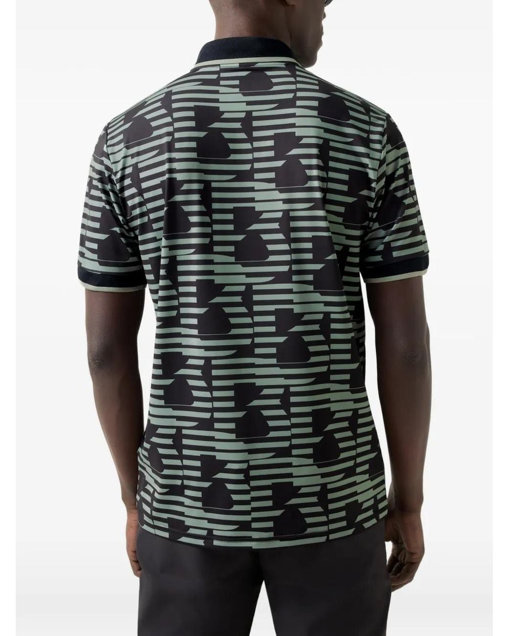 Bogner Green Valentin Logo-Print Zip-Up Polo Shirt for men