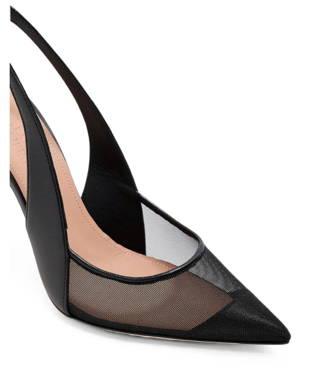 Malone Souliers White Arc 100 Mesh Slingback Pumps