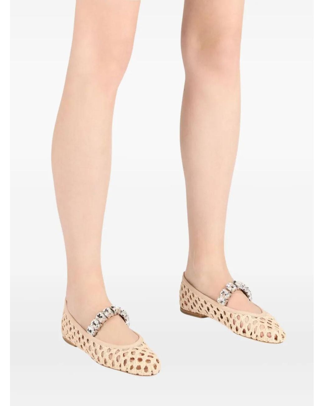 Casadei Pink Versilia Crystal-Embellished Ballet Flats