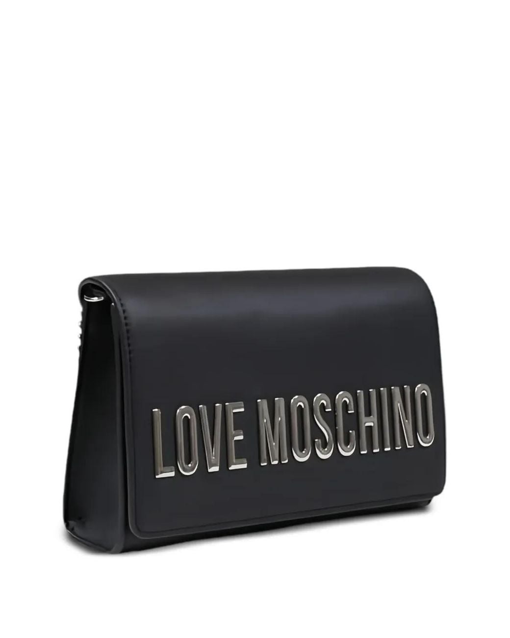 Love Moschino Black Logo-Plaque Clutch Bag