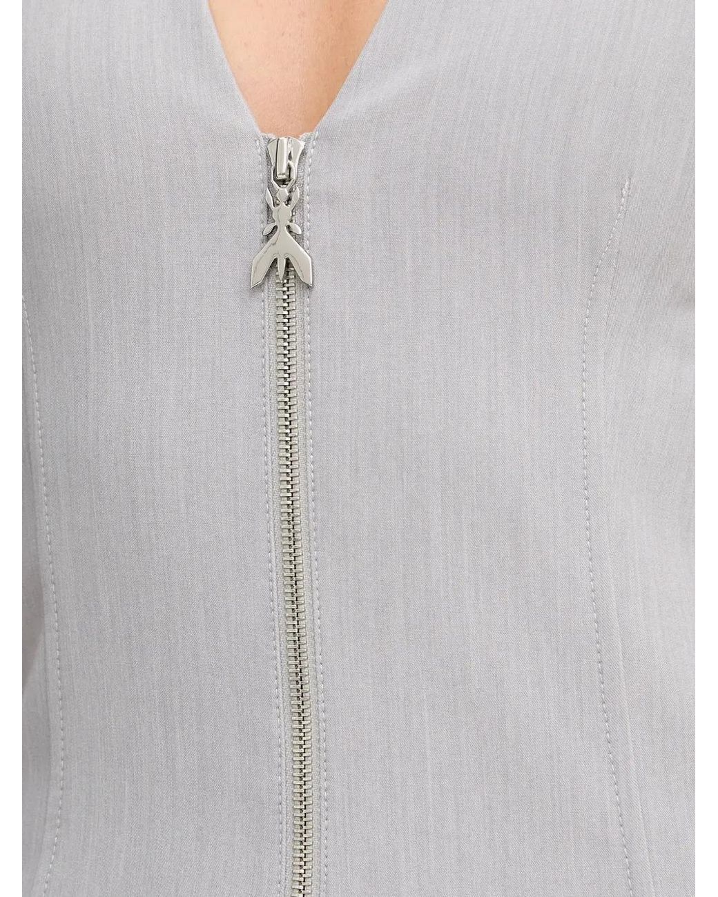 Patrizia Pepe White Zip-Fastening Sleeveless Midi Dress