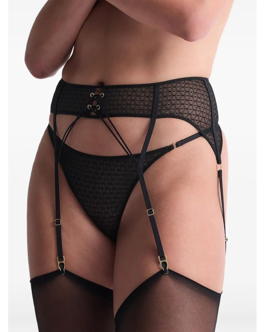 Aubade Black Boîte À Désir Suspender Belt