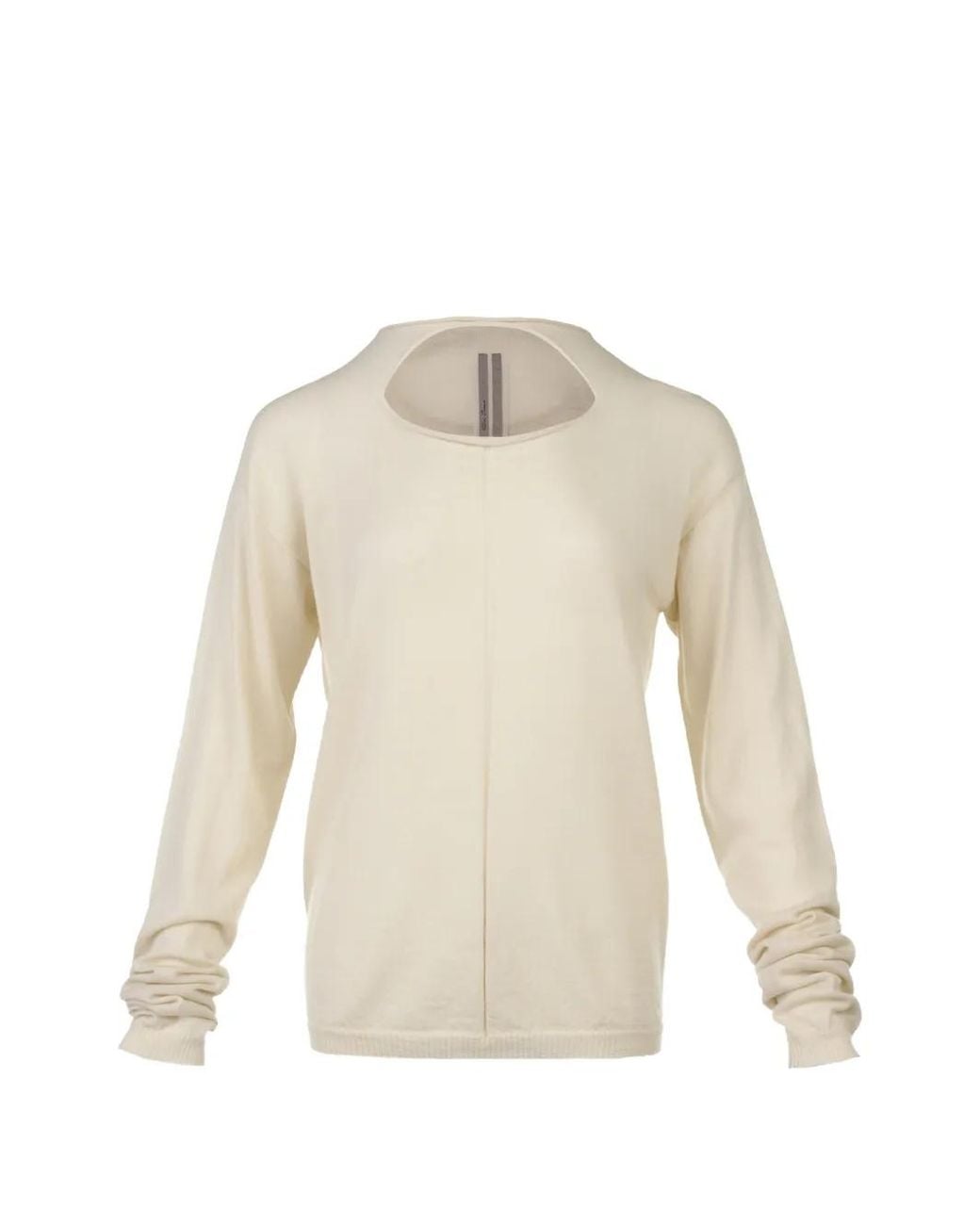 Rick Owens White Cut-Out Detail Sweater