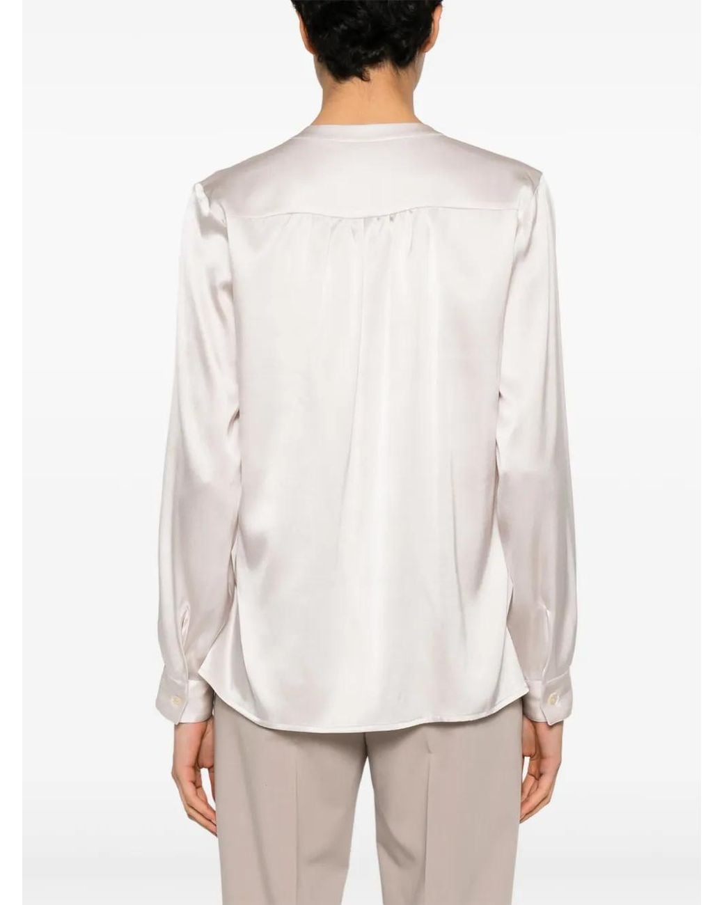 Blanca Vita White Satined Blouse