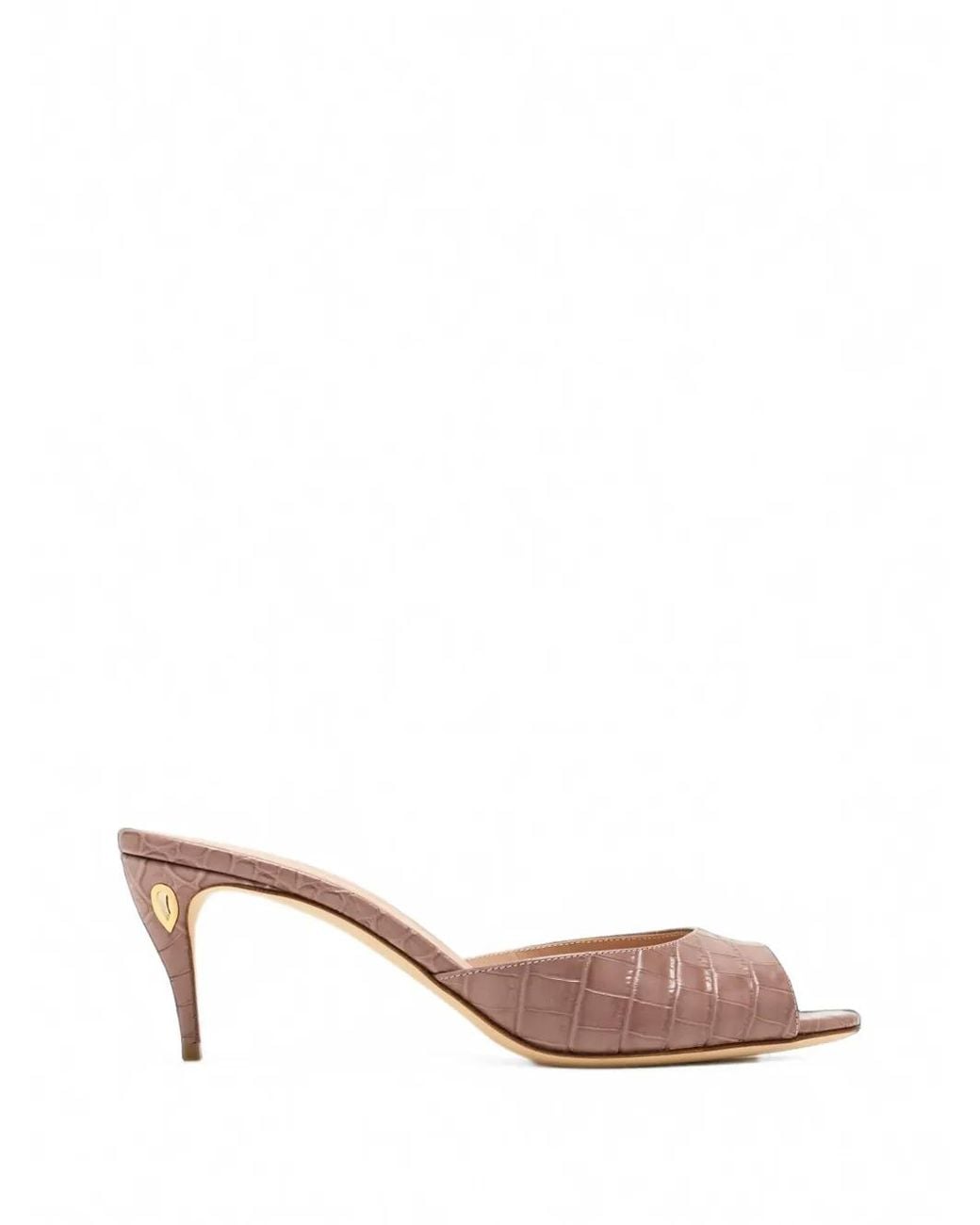 JENNIFER CHAMANDI Pink Guido Croc-Effect Mules