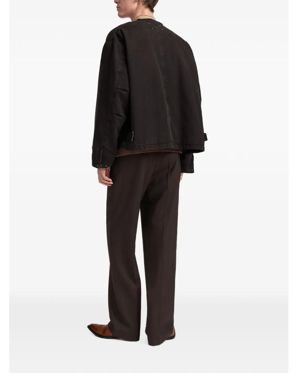 Maison Margiela Black Removable-Collar Cotton Jacket for men