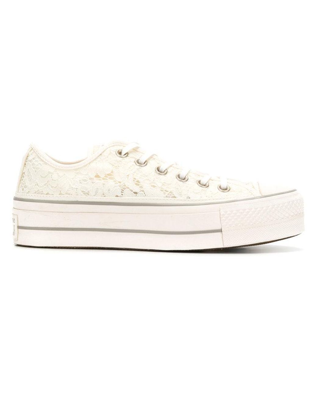 Baskets en dentelle à semelle plateforme Converse en coloris Blanc | Lyst