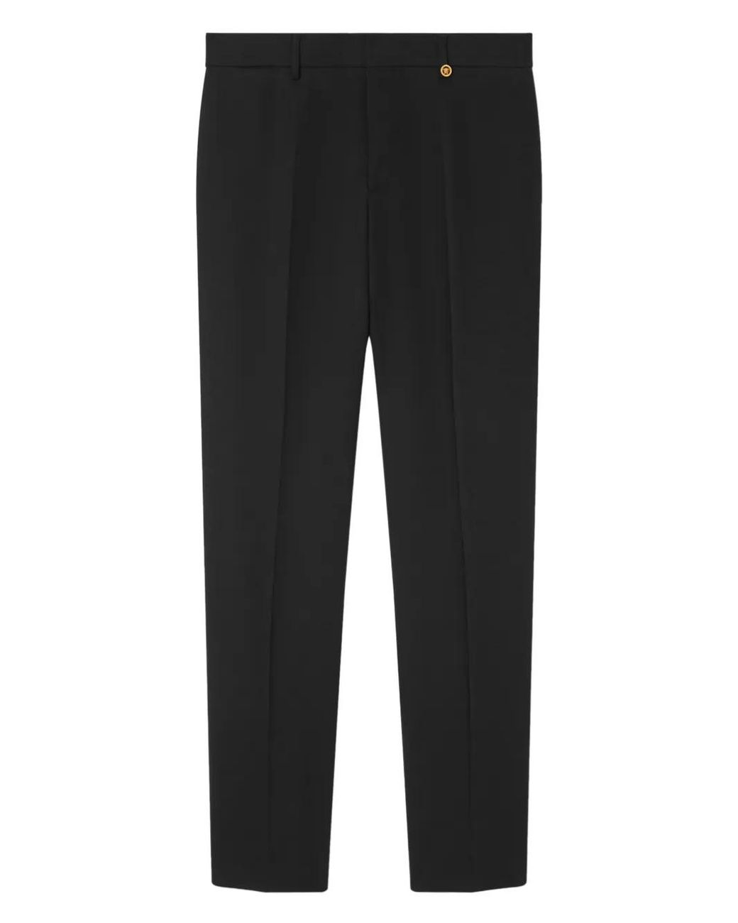 Versace Black Wool Tapered Formal Trousers for men