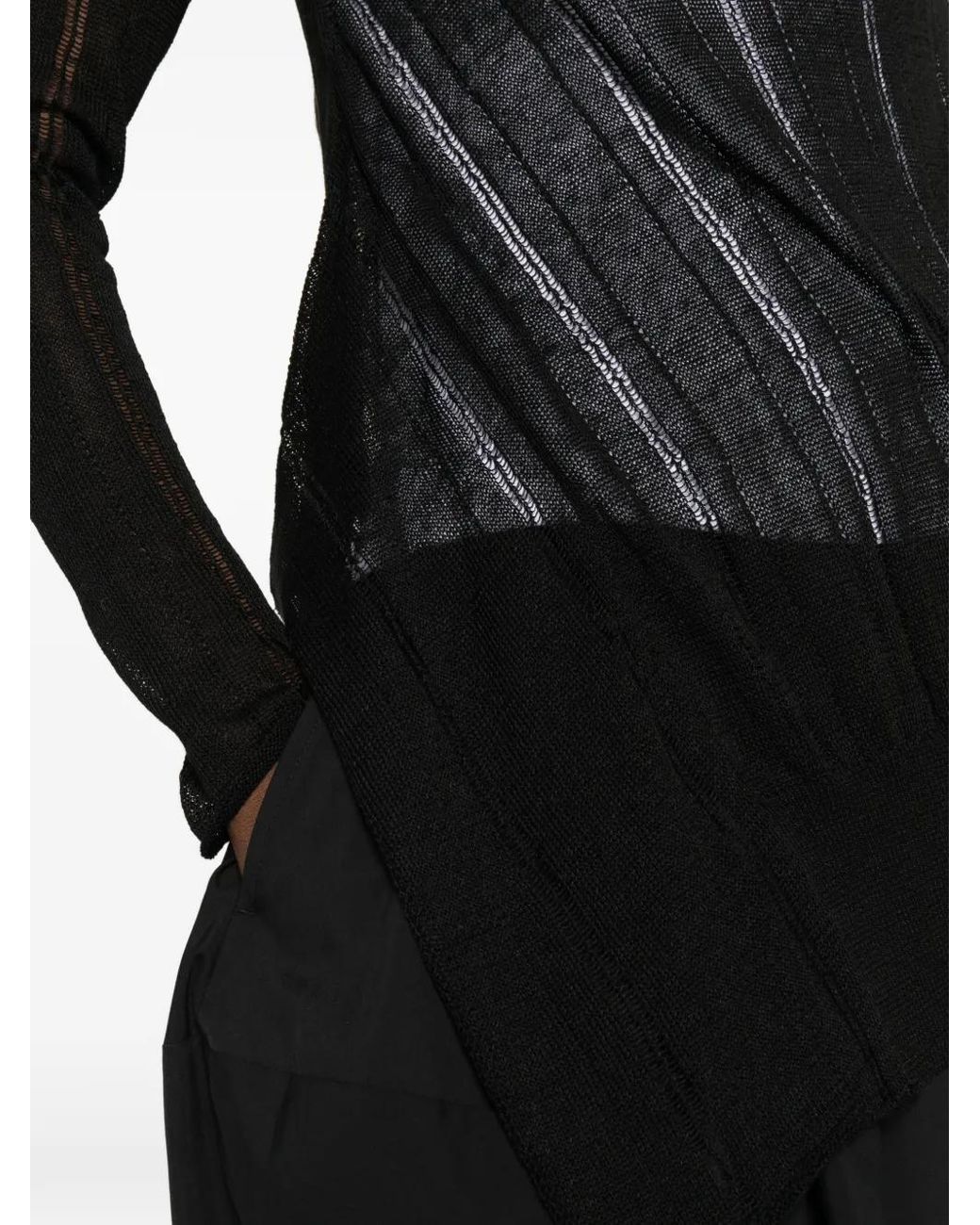 Yohji Yamamoto Black Asymmetric-Hem Sweater