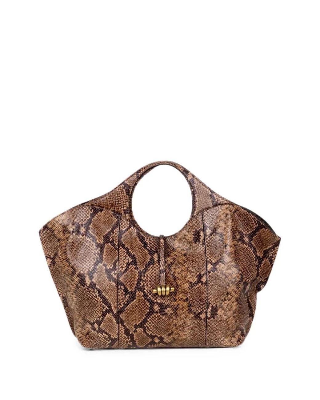 Gianni Chiarini Brown Snake-Effect Leather Tote Bag