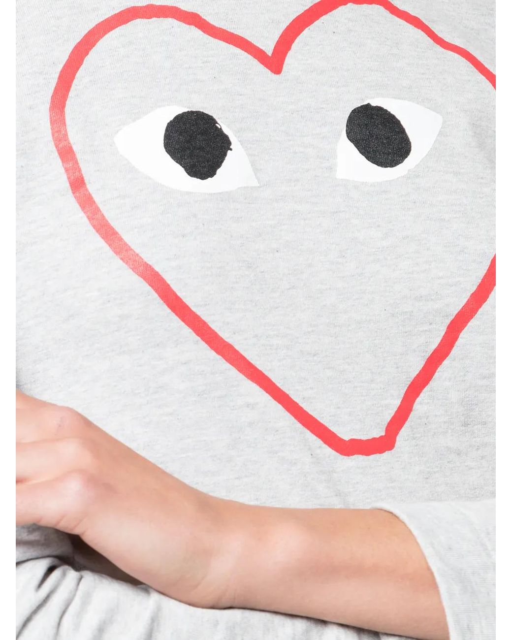 COMME DES GARÇONS PLAY Gray Printed Logo T-Shirt
