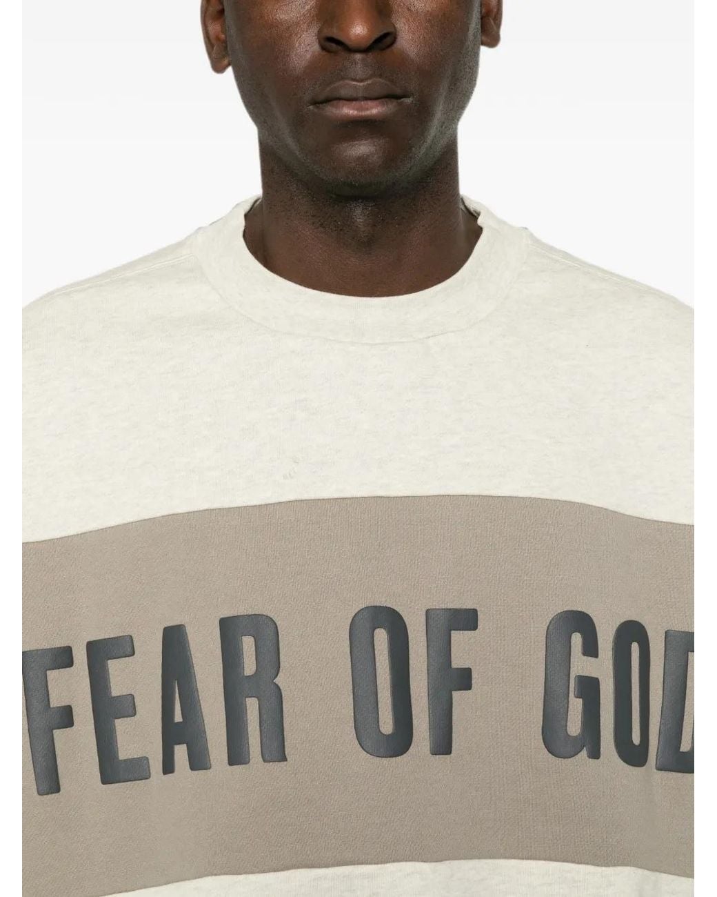 Fear Of God White Cropped Relaxed Panelled Sweatshirt for men