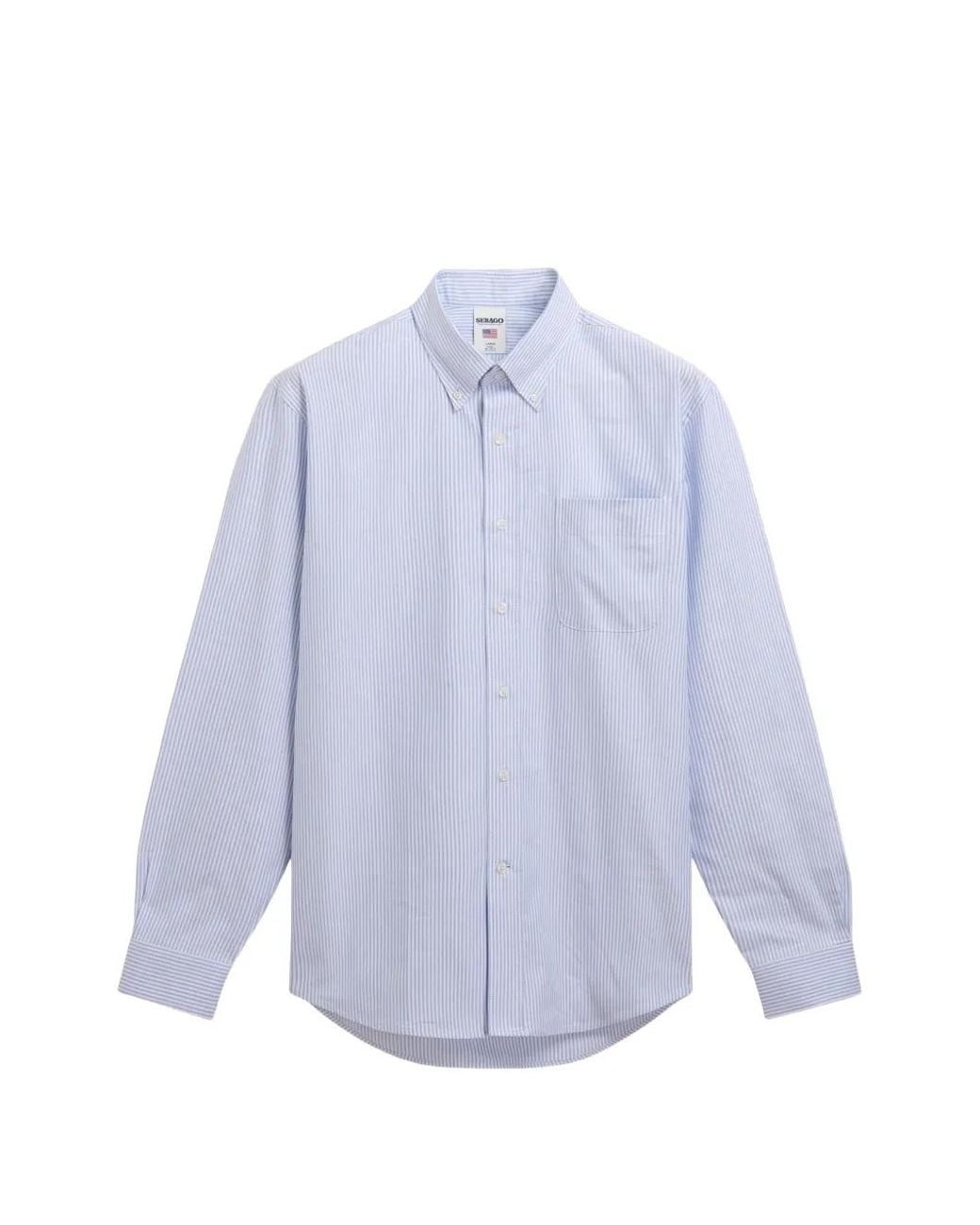 Sebago Blue Striped Button-Down Shirt for men