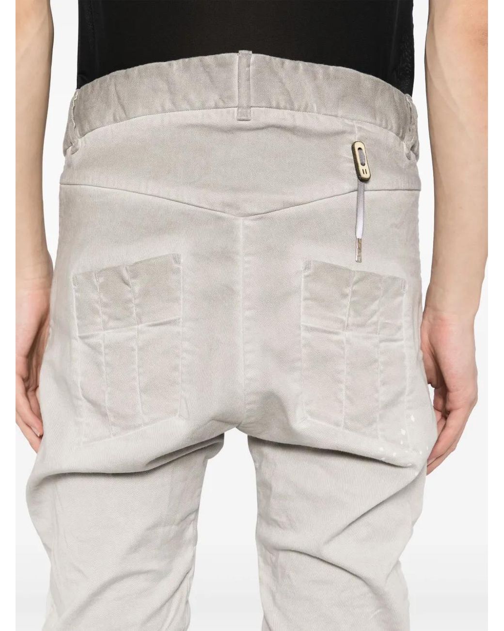 Boris Bidjan Saberi White Drop-Crotch Skinny Trousers for men