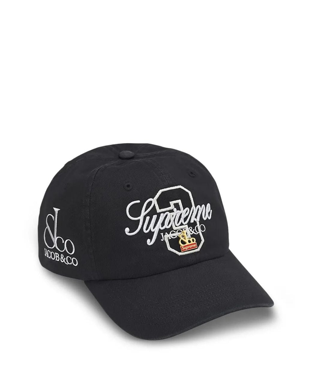 Supreme Black La Martina Embroidered 6-Panel Cap for men