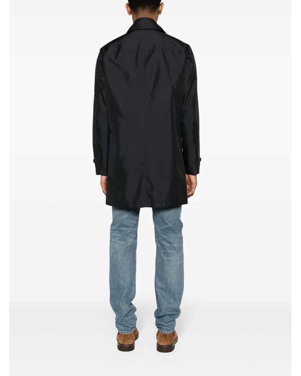 Fay Black Morning Raincoat for men