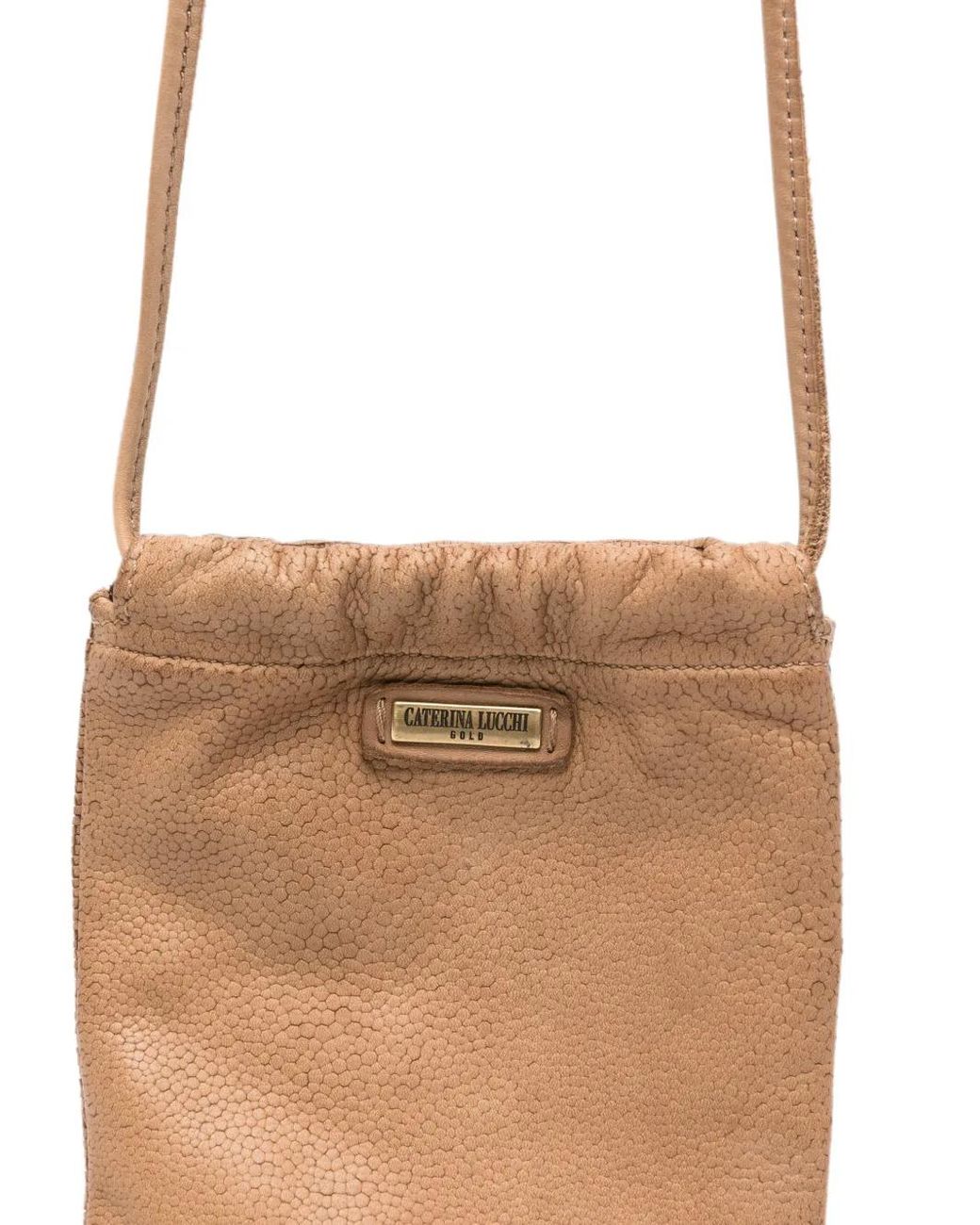 Caterina Lucchi White Eva Garment-Dyed Leather Cross Body Bag