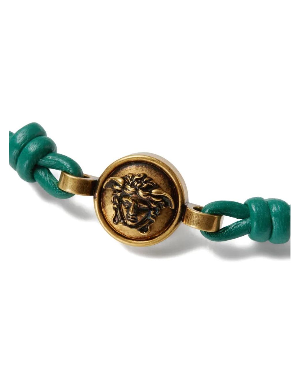 Versace Green Medusa Leather Bracelet