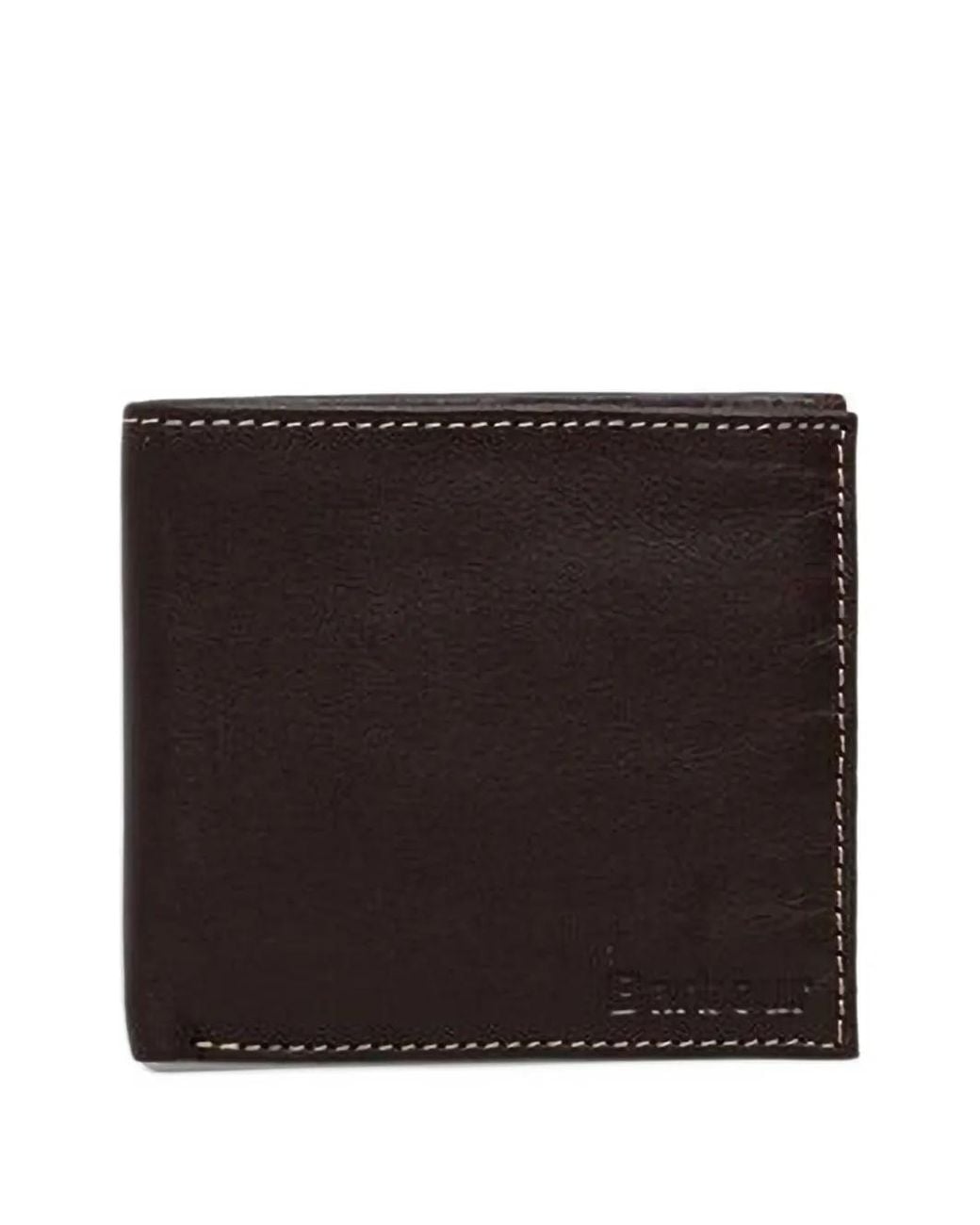 Barbour Black Contrast-Stitch Leather Wallet for men