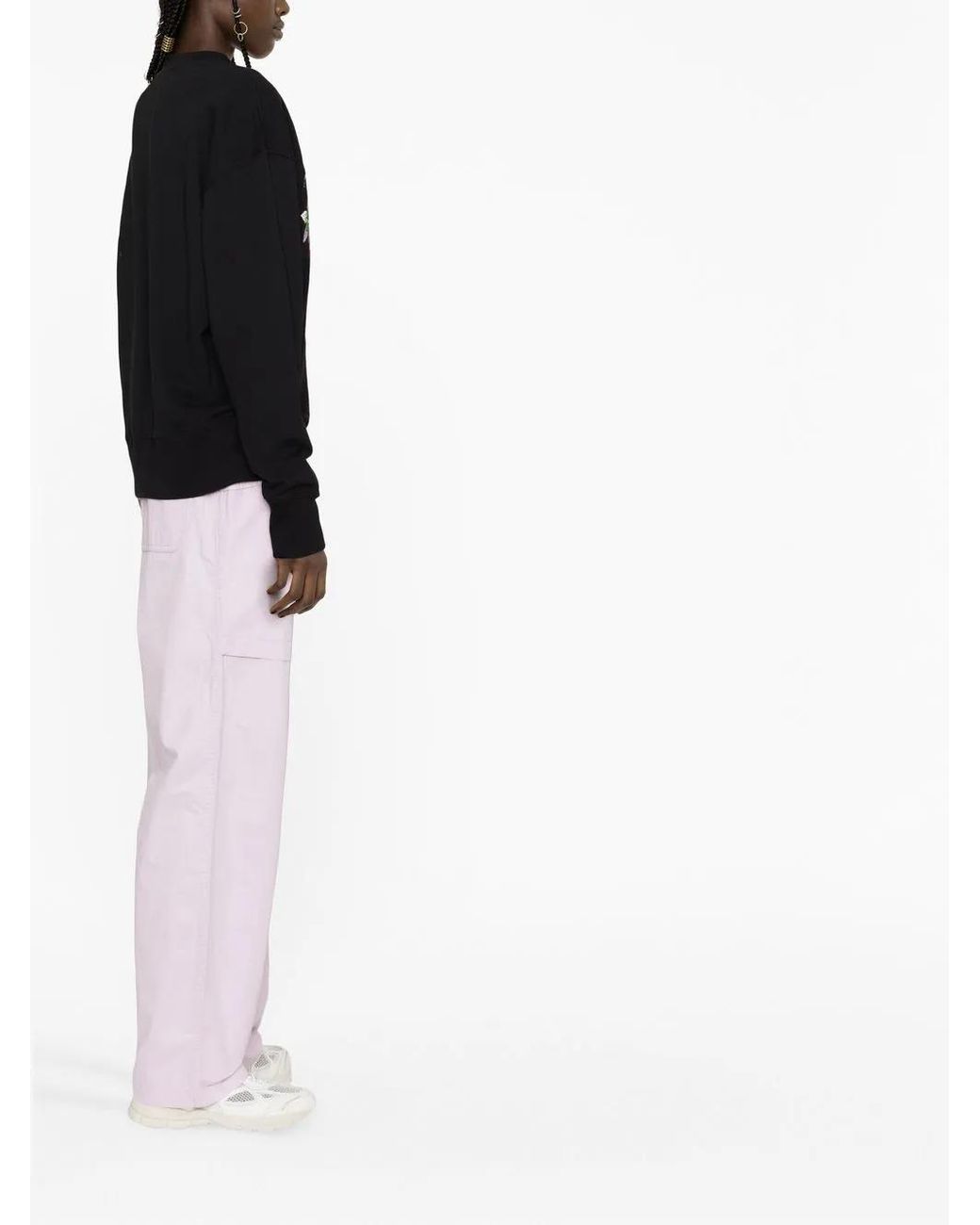 MSGM Black Graphic-Print Sweatshirt