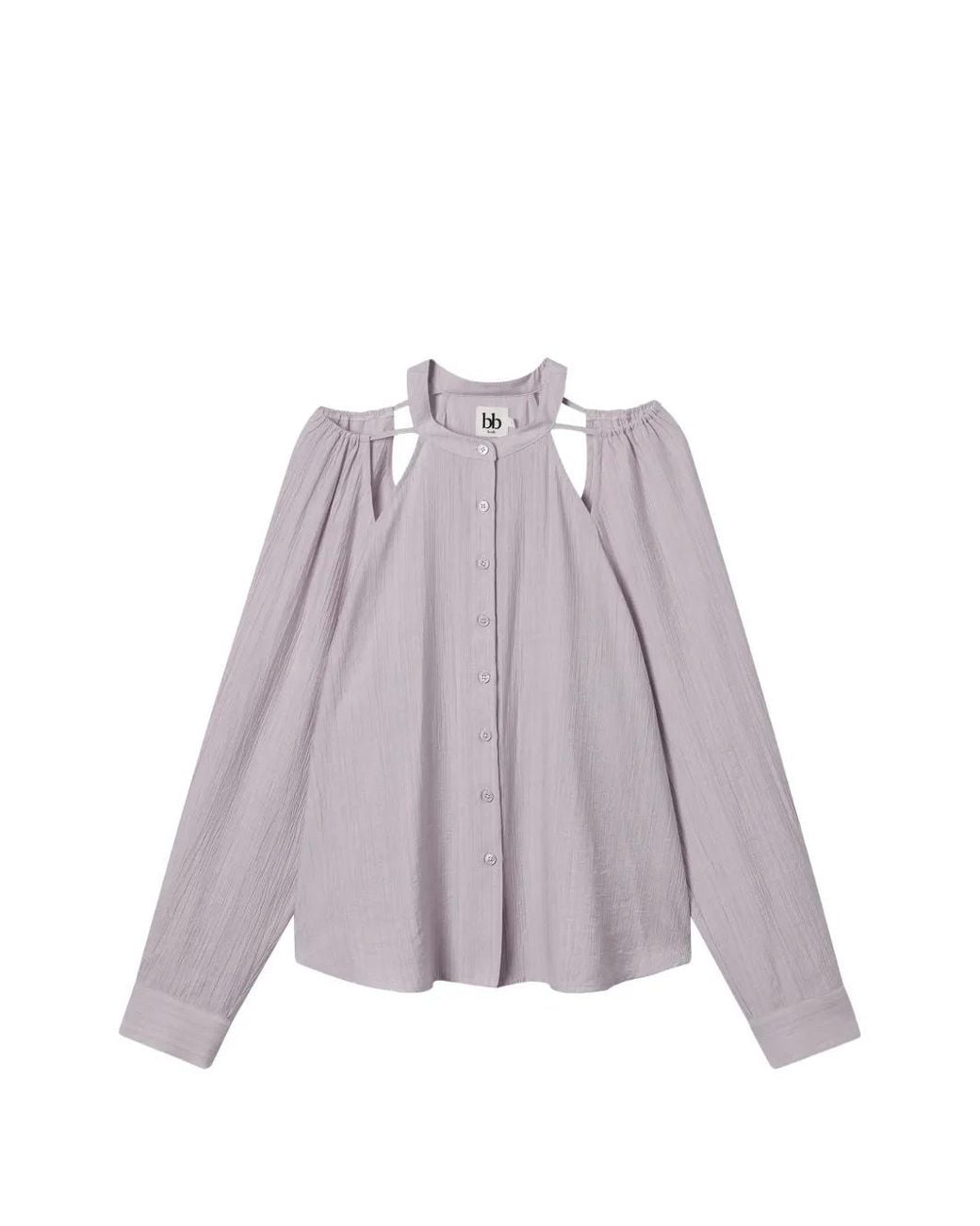 B+ AB Purple Cut-Out Buttoned Shirt