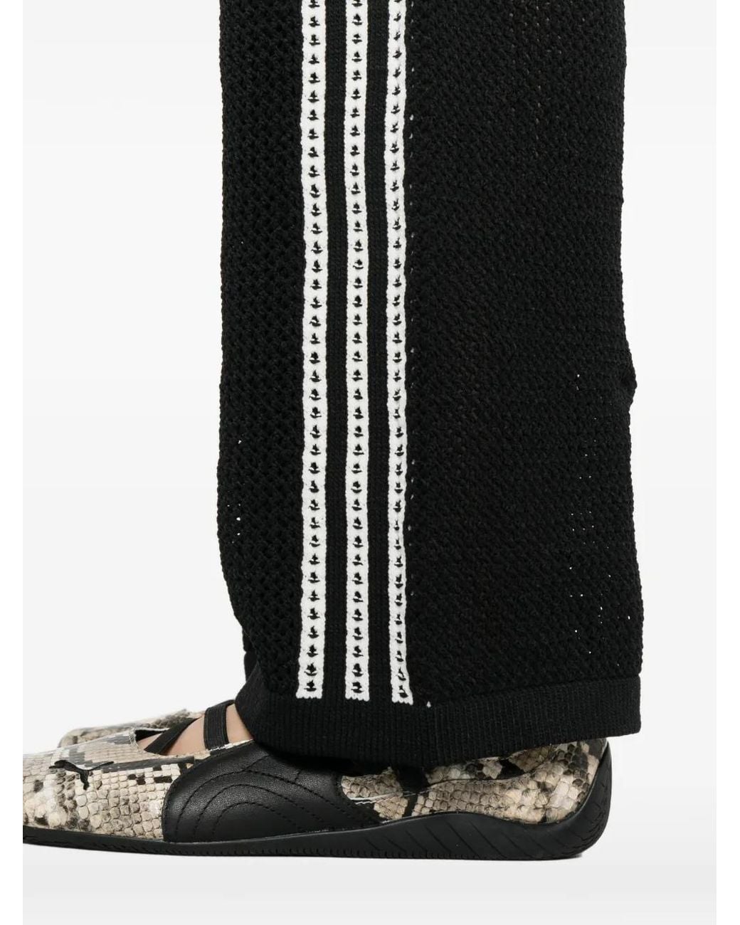 Adidas Black Knitted Crochet Firebird Track Pants